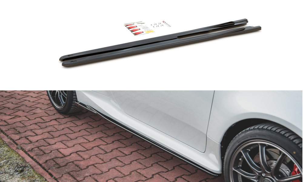 Image of Side Skirts Diffusers V.1 Toyota Gr Yaris MK4 - Gloss Black