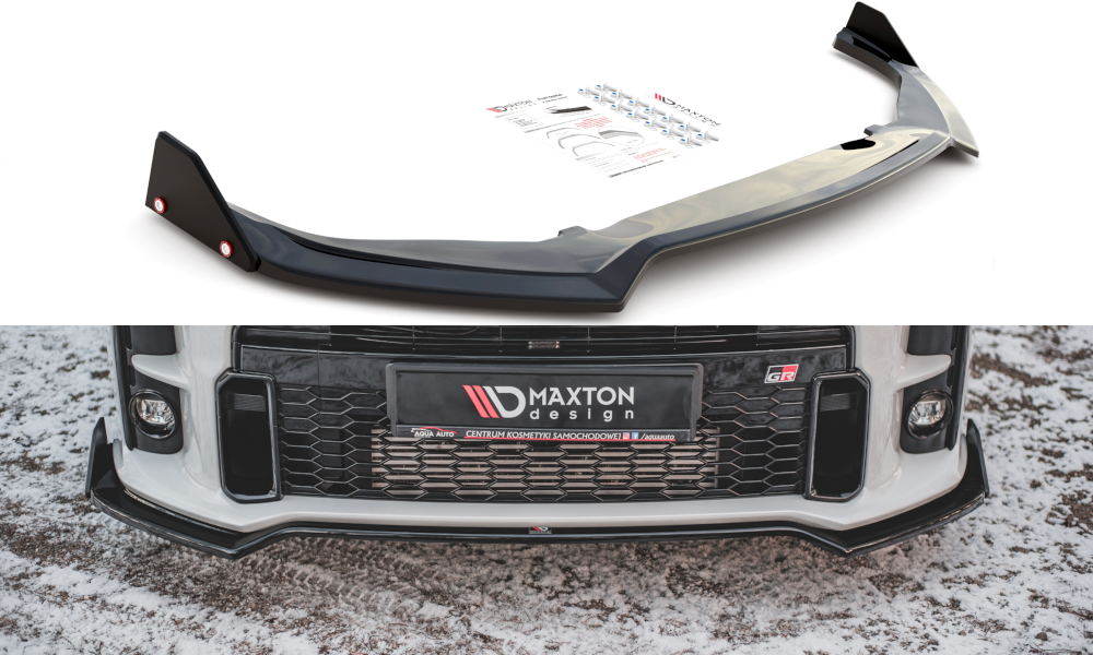 Image of Front Splitter + Flaps V.3 Toyota Gr Yaris MK4 - Not Primed V2