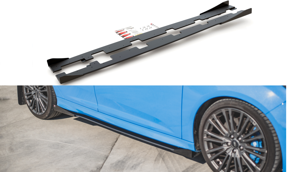 Image of Side Skirts Diffusers+Flaps Ford Focus RS MK3-GB V2