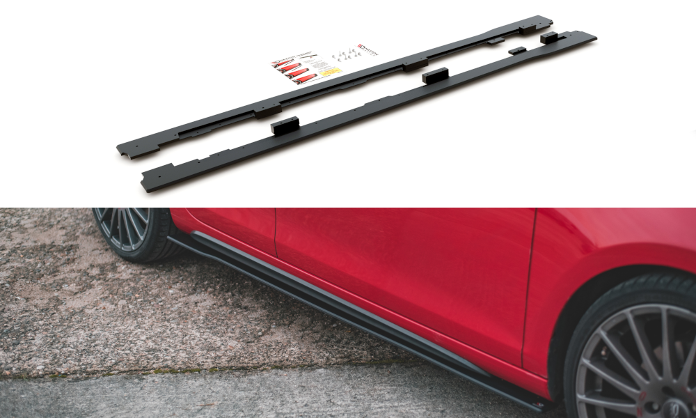Image of Side Skirts Diffusers Volkswagen Golf GTi MK6-Red Line