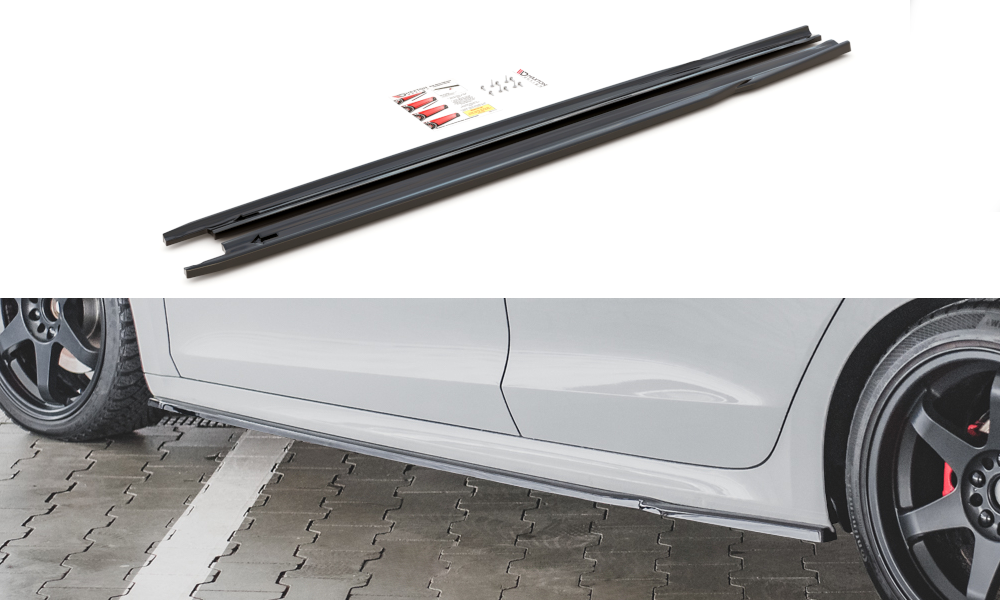 Image of Side Skirts Diffusers V.1 Skoda Octavia RS MK4 - Gloss Black