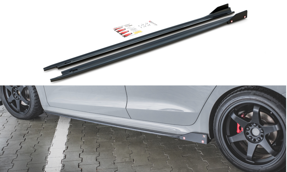 Image of Side Skirts Diffusers + Flaps V.2 Skoda Octavia RS MK4-NP V3