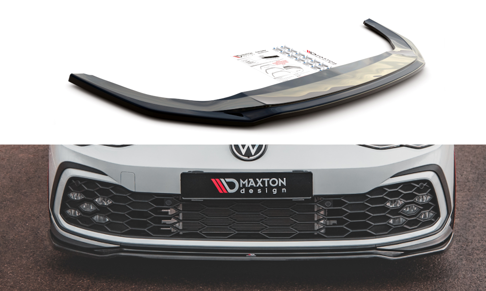 Image of Front Splitter V.4 Volkswagen Golf 8 GTi - Gloss Black