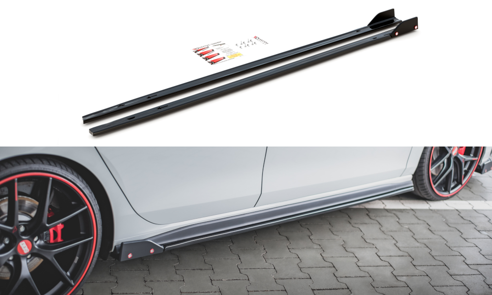 Side Skirts Diffusers+Flaps V.2 VW Golf 8 GTi/GTi Clubsport- V3