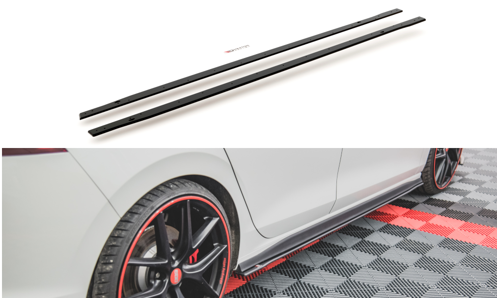 Image of Side Skirts Diffusers VW Golf 8 GTi/GTi Clubsport-Red Line