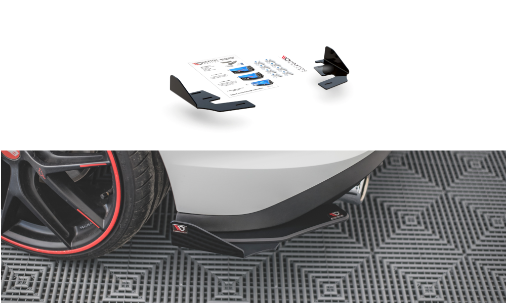 Image of Rear Side Flaps Volkswagen Golf 8 GTi - Gloss Black