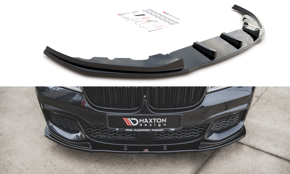 Image of Front Splitter V.2 For BMW 7 M-Pack G11 - Gloss Black