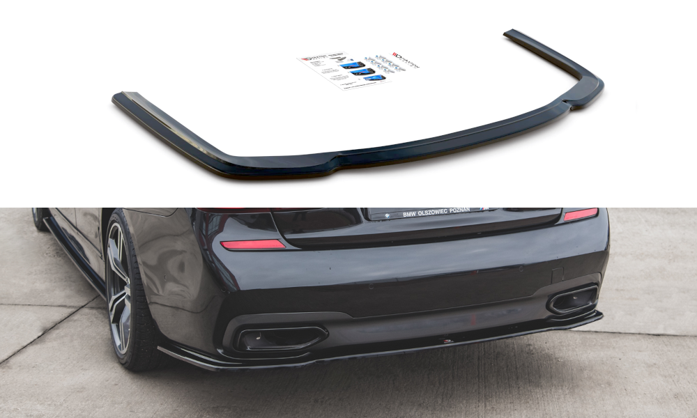 Image of Central Rear Splitter For BMW 7 M-Pack G11 - Gloss Black
