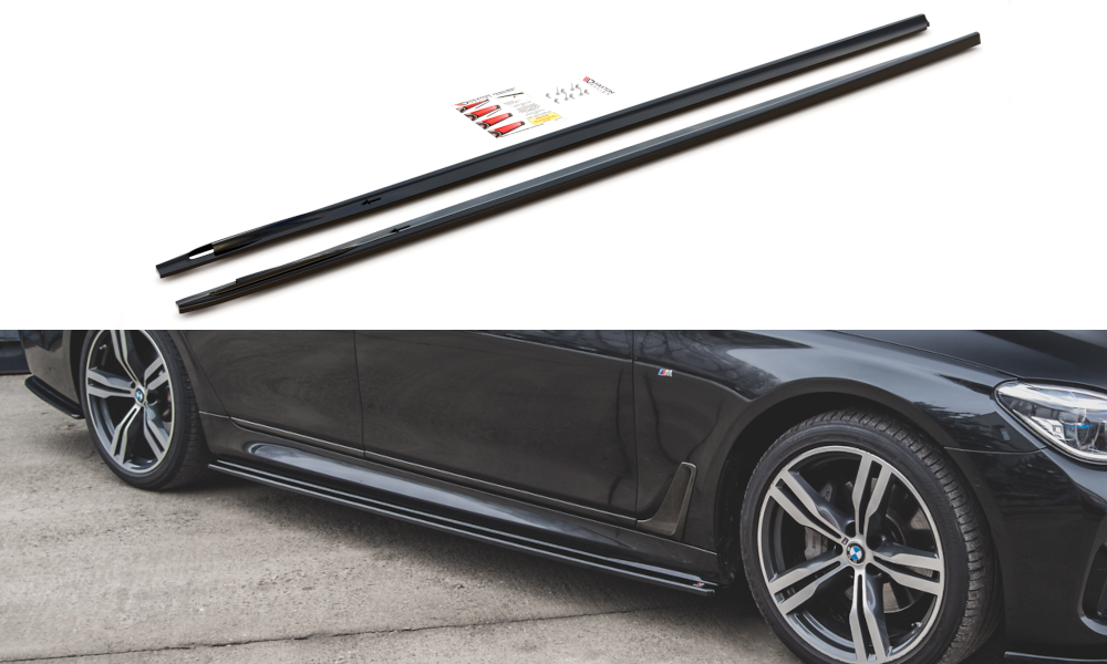 Image of Side Skirts Diffusers For BMW 7 M-Pack G11 - Gloss Black