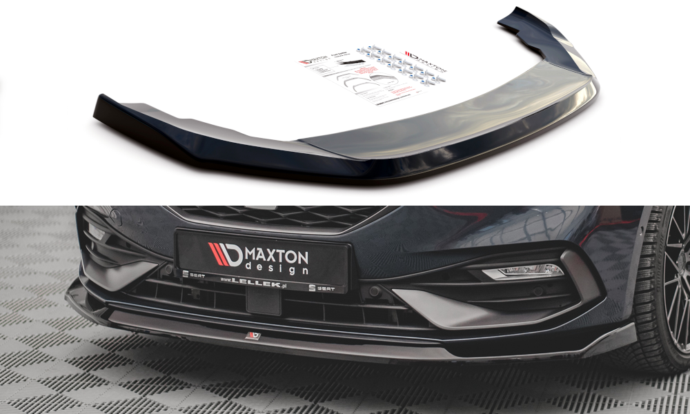 Image of Front Splitter V.3 Seat Leon Fr MK4 - Gloss Black