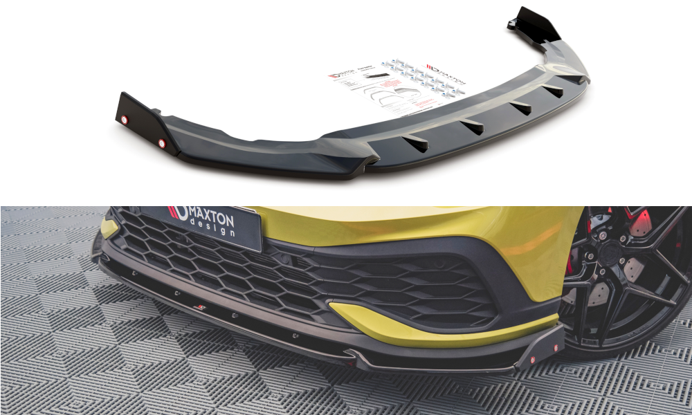Image of Front Splitter + Flaps V.1 Volkswagen Golf 8 GTi Clubsport-N V3