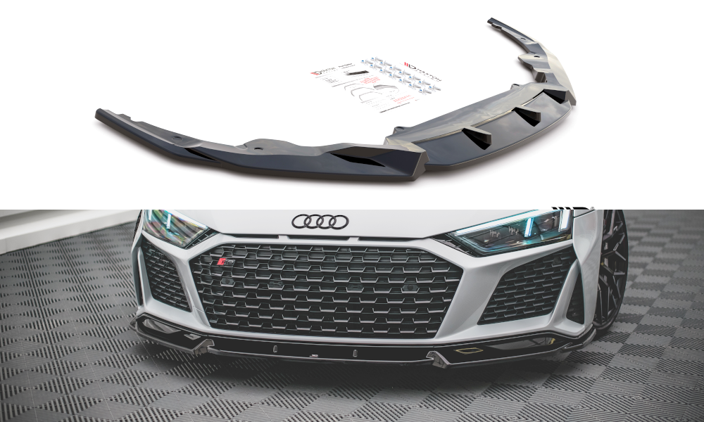 Image of Front Splitter V.1 Audi R8 MK2 Facelift - Gloss Black