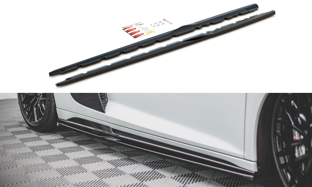 Image of Side Skirts Diffusers Audi R8 MK2 Facelift - Gloss Black