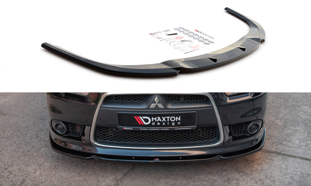 Image of Front Splitter Mitsubishi Lancer Sportback MK8 - Gloss Black