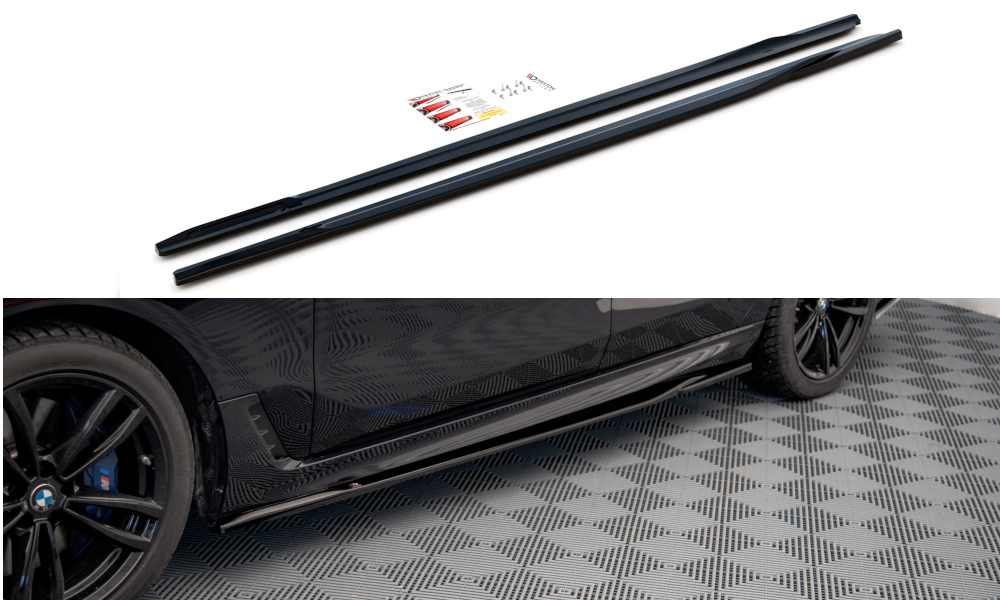 Image of Side Skirts Diffusers For BMW 6 GT G32 M-Pack - Gloss Black