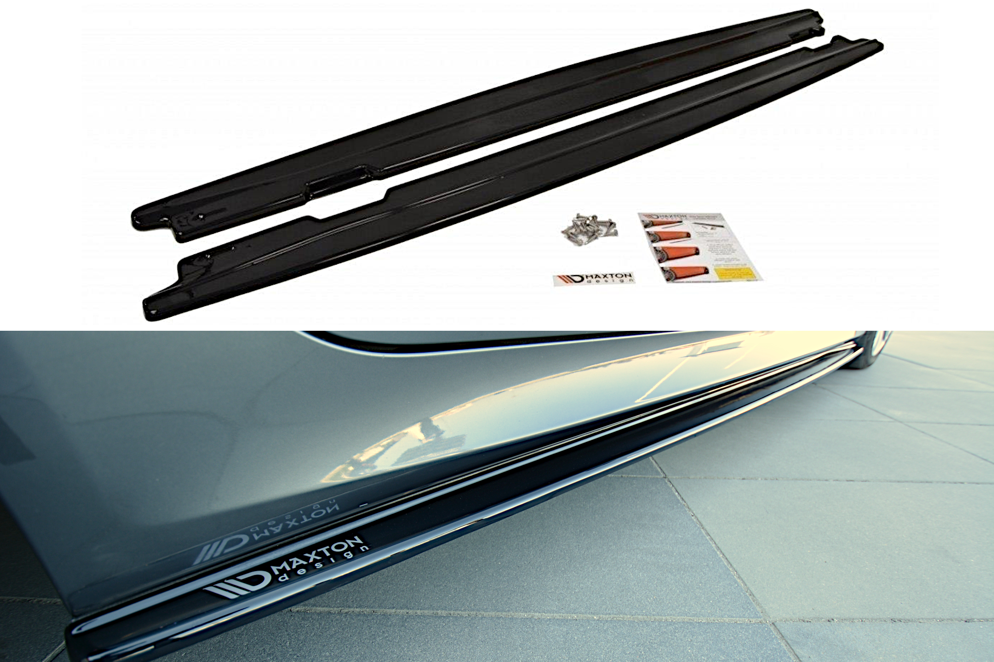 Image of Side Skirts Diffusers For BMW 5 E60/61 M-Pack - Gloss Black