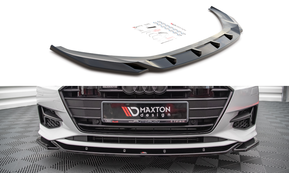 Image of Front Splitter V.1 Audi A7 C8 - Gloss Black