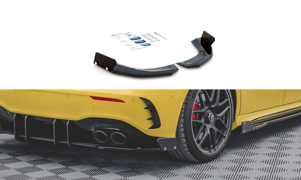Image of Rear Side Splitters + Flaps V.2 Mercedes-AMG A45 S-Not Prime V2