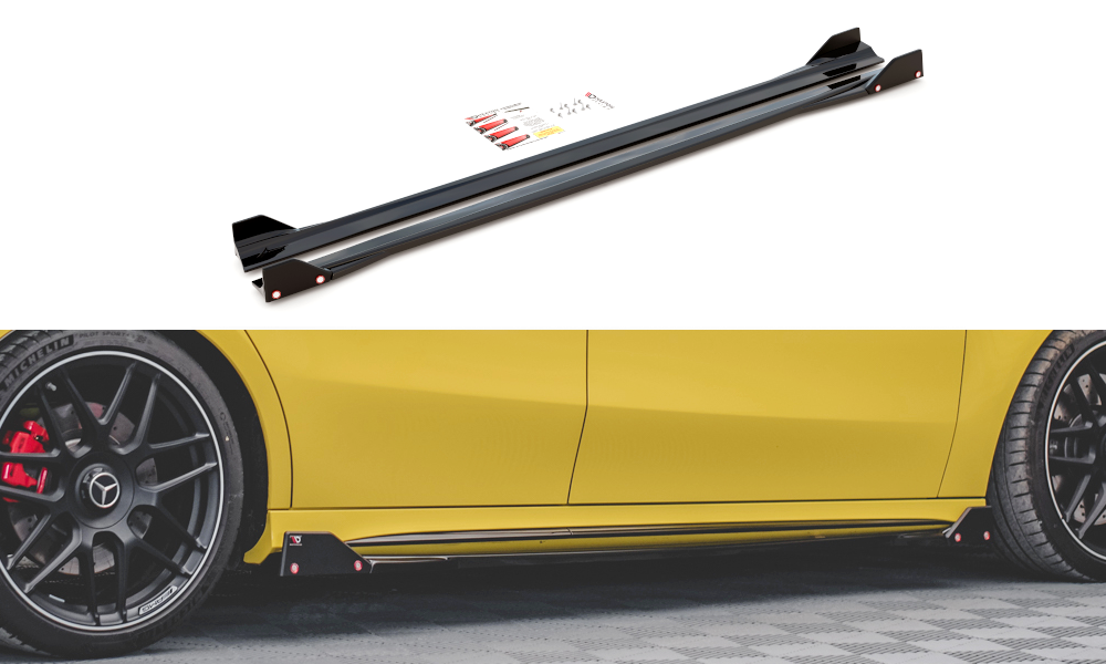 Image of Side Skirts Diffusers + Flaps V.2 Mercedes-AMG A45 S-Not Pri V2