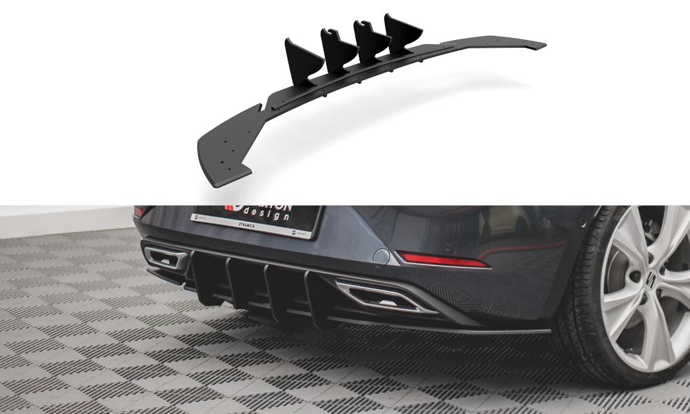 Image of Street Pro Rear Diffuser Seat Leon FR Hatchback MK4 - Black