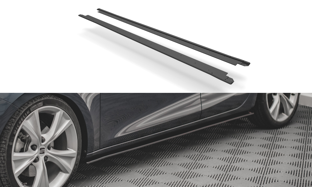 Image of Street Pro Side Skirts Diffusers Seat Leon FR MK4 - Black