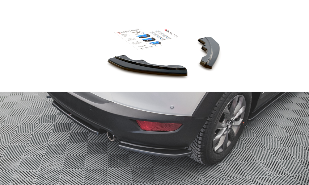 Image of Rear Side Splitters For Mazda CX-3 - Textured