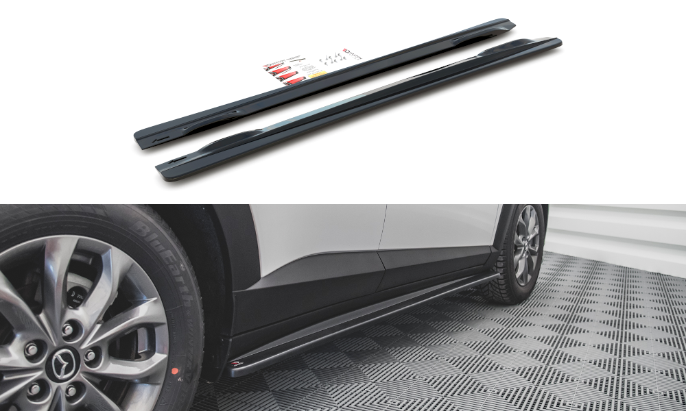 Image of Side Skirts Diffusers Mazda CX-3 - Gloss Black