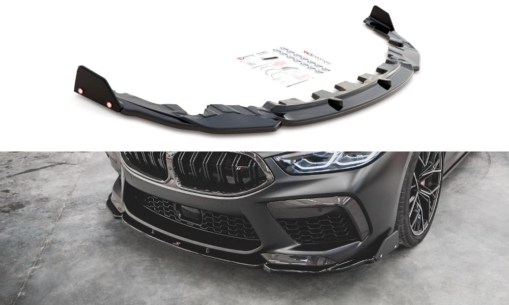 Image of Front Splitter + Flaps V.1 BMW M8 Gran Coupe F93-Not Primed V2