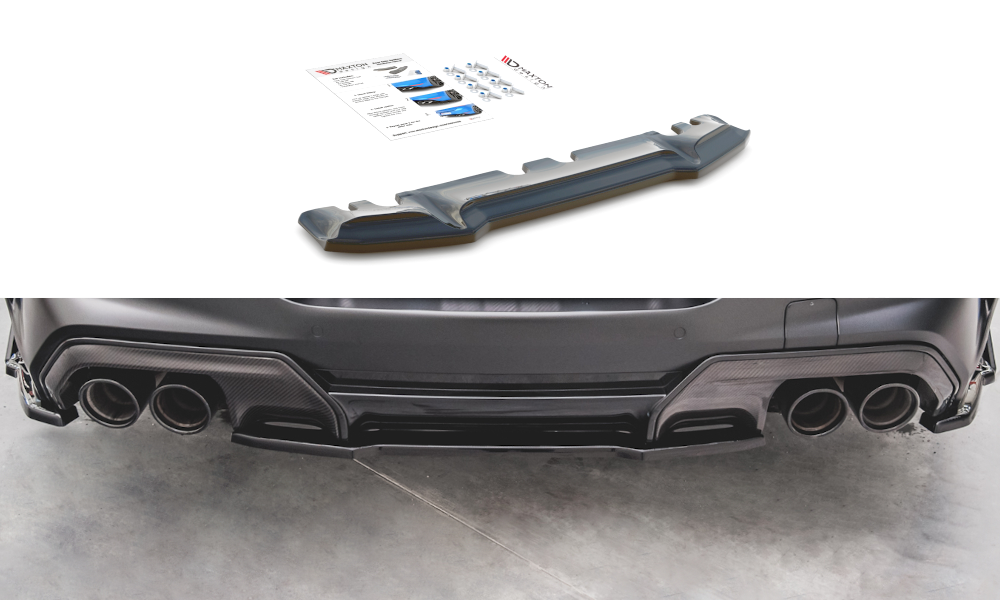 Image of Central Rear Splitter For BMW M8 Gran Coupe F93 - Textured