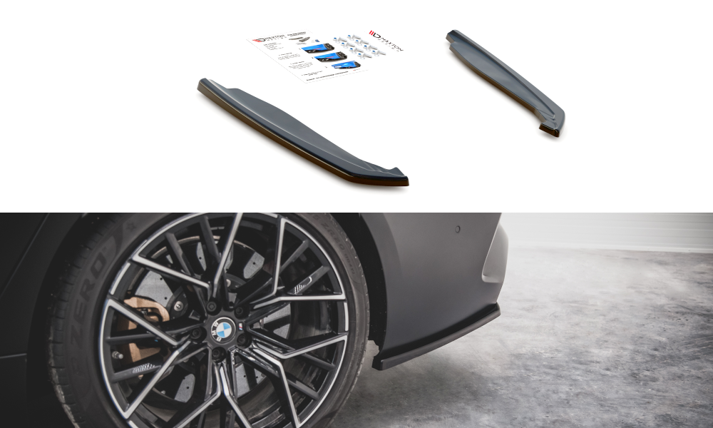 Image of Rear Side Splitters For V.2 BMW M8 Gran Coupe F93 - Textured