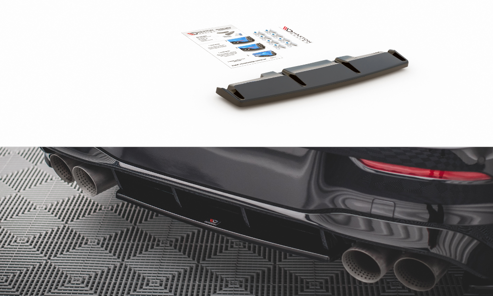 Image of Central Rear Splitter For Volkswagen Golf R MK8-GB