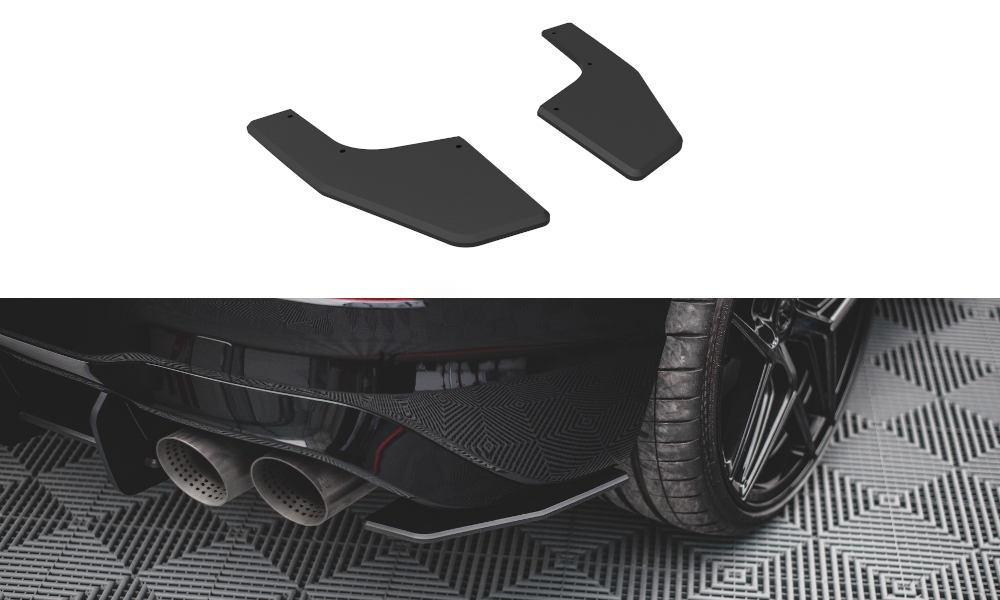 Image of Street Pro Rear Side Splitters Volkswagen Golf R MK8 - Black