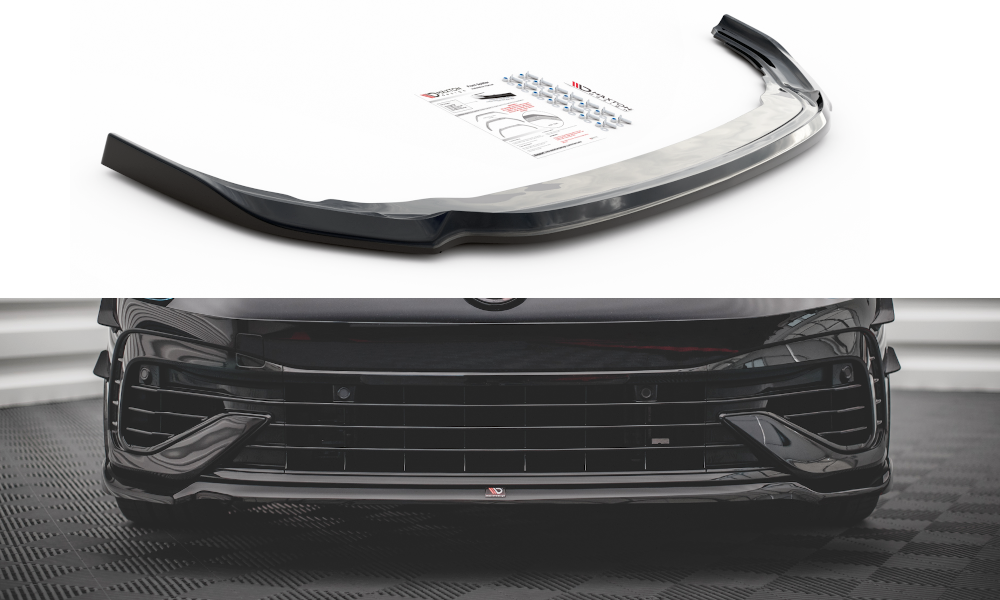 Image of Front Splitter V.6 Volkswagen Golf R MK8 - Gloss Black