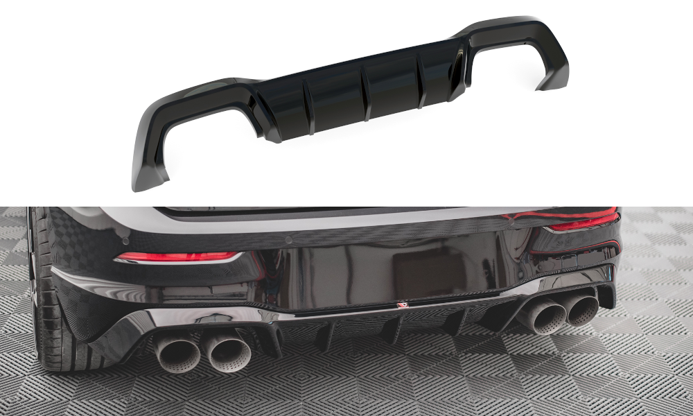 Image of Rear Valance V.1 Volkswagen Golf R MK8 - Gloss Black