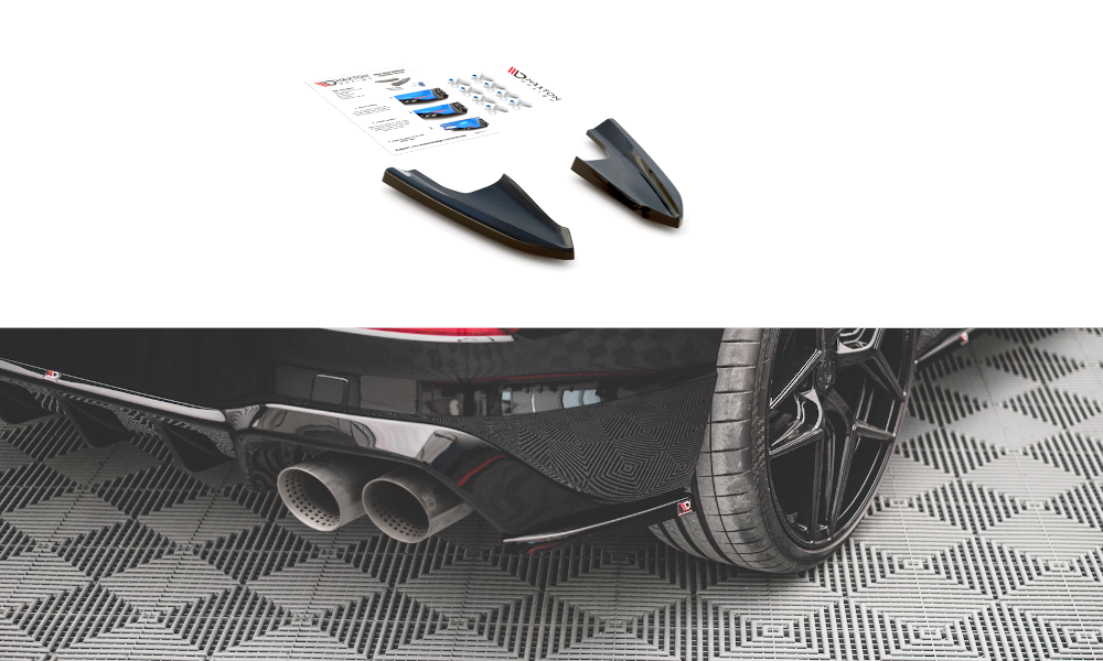 Image of Rear Side Splitters V.3 For Volkswagen Golf R MK8 - Textured