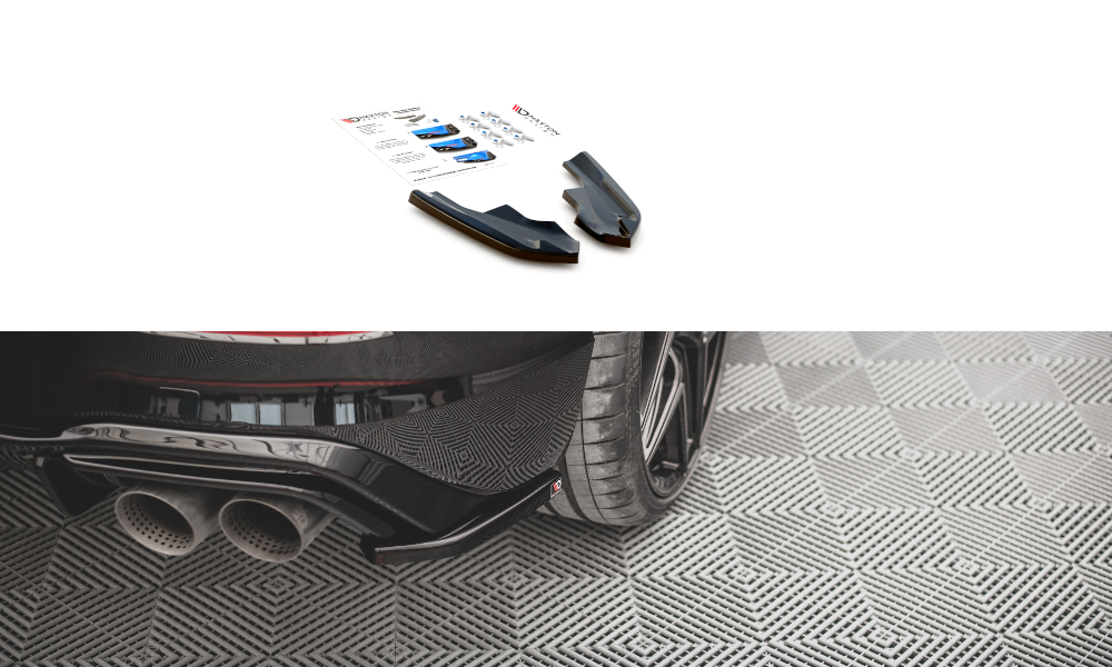 Image of Rear Side Splitters V.4 For Volkswagen Golf R MK8 - Textured
