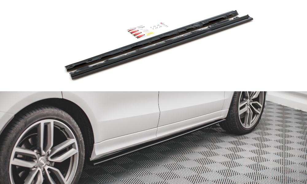 Image of Side Skirts Diffusers Audi SQ5 MK1 (8R) - Gloss Black