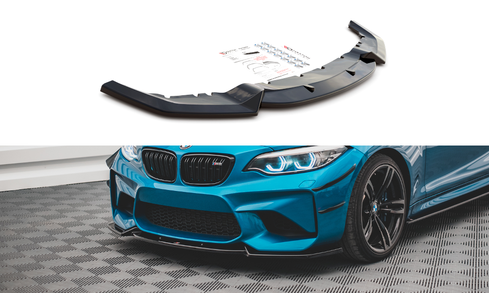 Image of Front Splitter V.2 BMW M2 F87 - Gloss Black