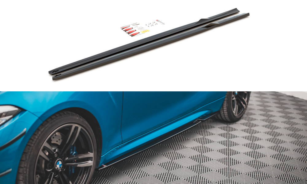 Image of Side Skirts Diffusers V.2 BMW M2 F87 - Gloss Black