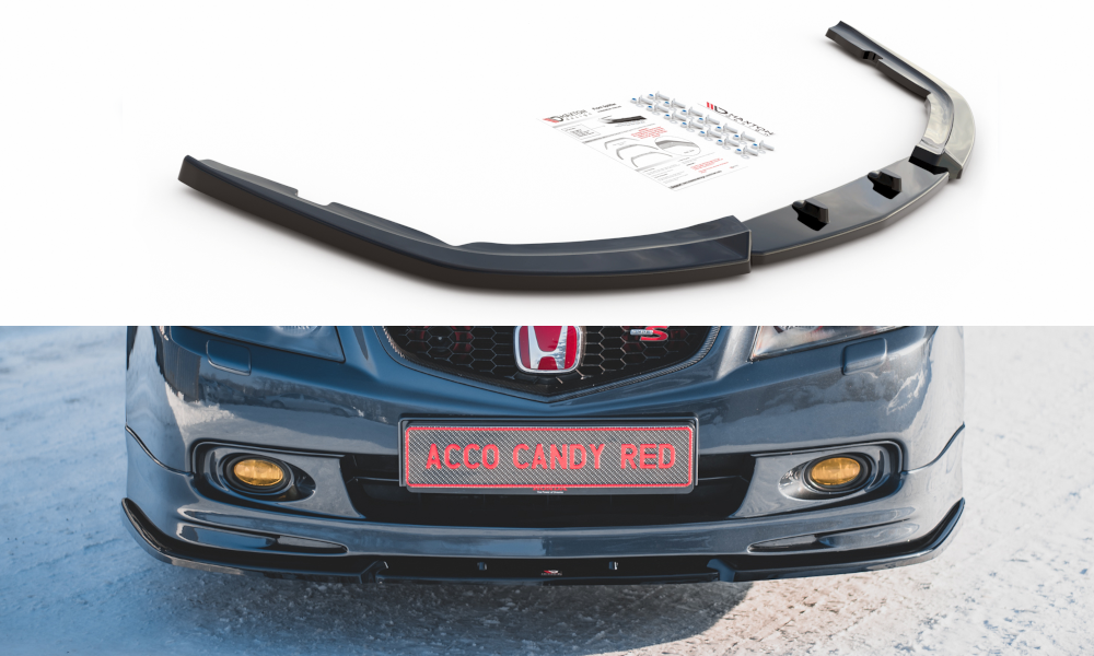 Image of Front Splitter V.2 Honda Accord MK7 Type-S - Gloss Black