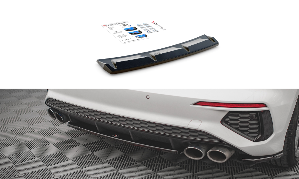 Image of Central Rear Splitter For Audi S3 Sportback 8Y - Textured