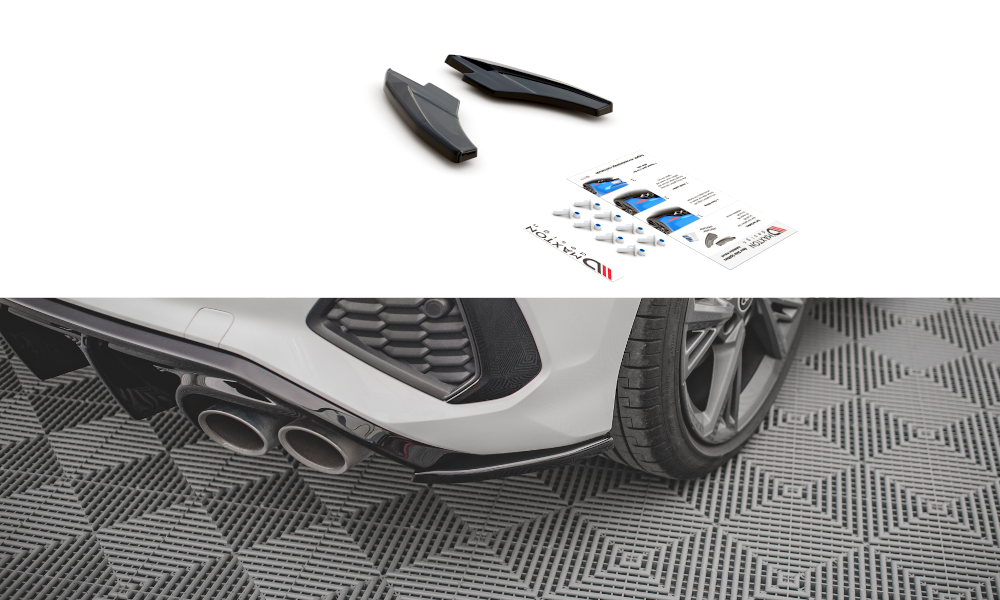Image of Rear Side Splitters V.2 Audi S3 Sportback 8Y - Gloss Black