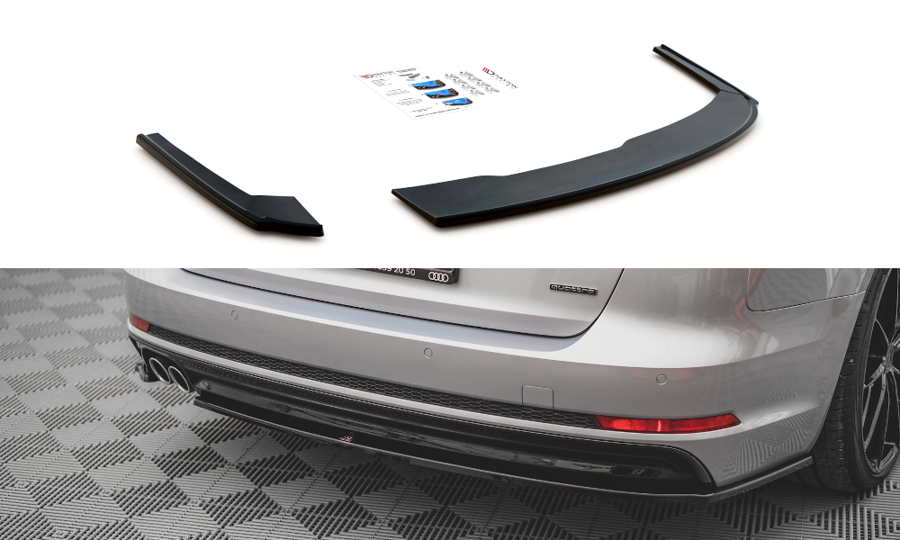 Image of Rear Side Splitters V.2 Audi A4 S-Line B9 - Gloss Black