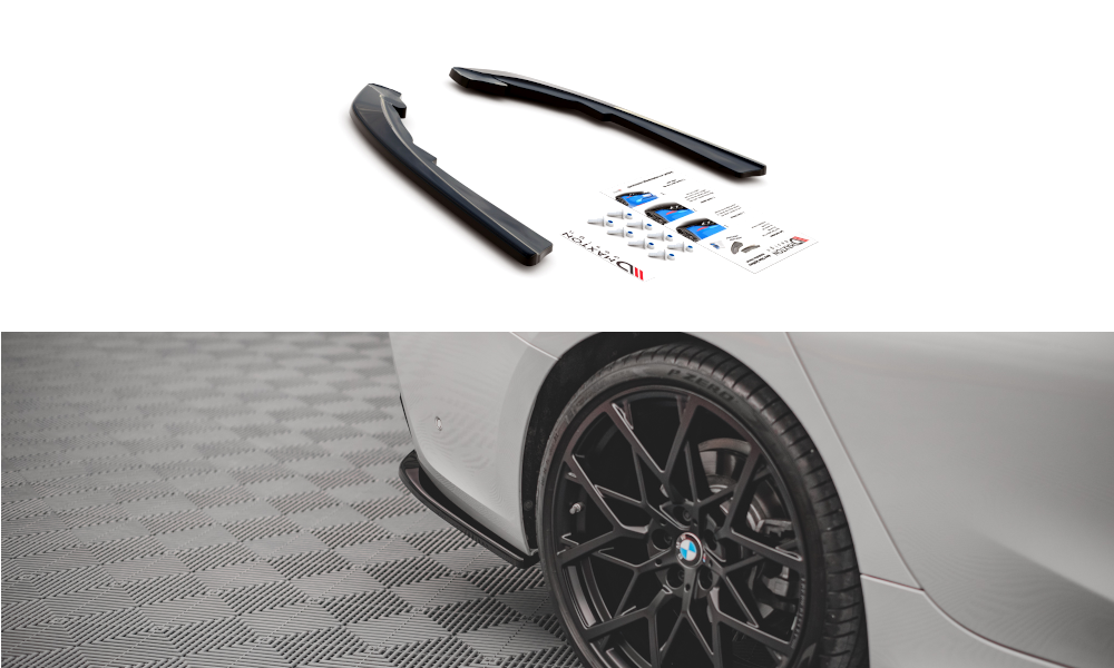 Image of Rear Side Splitters BMW 3 G20 / G21 - Gloss Black
