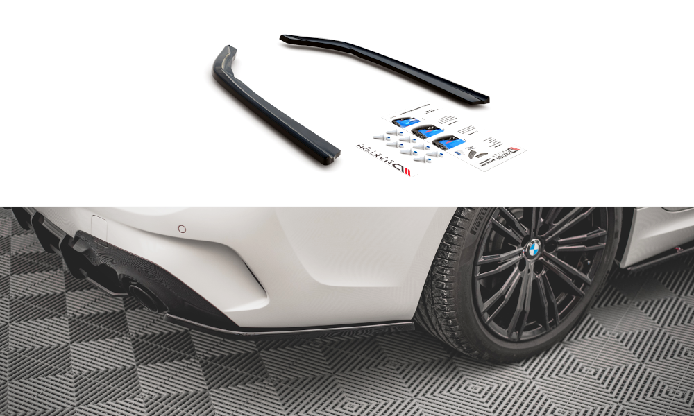 Image of Rear Side Splitters V.2 BMW 3 G20 / G21 M-Pack - Gloss Black