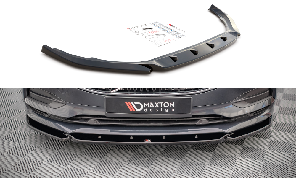 Image of Front Splitter V.1 Volvo V90 MK2 - Gloss Black