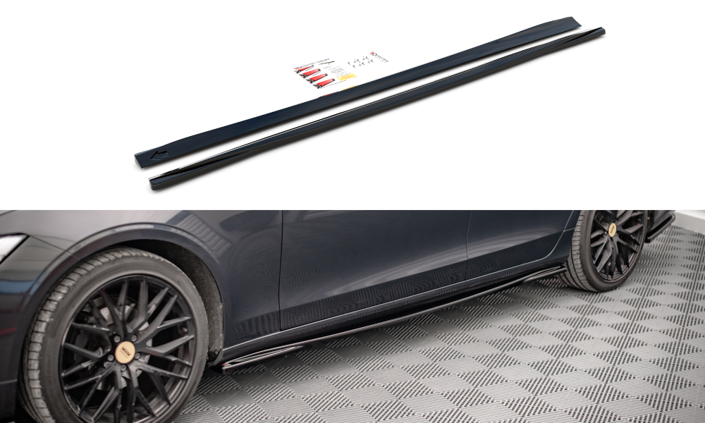 Image of Side Skirts Diffusers Volvo V90 MK2 - Gloss Black