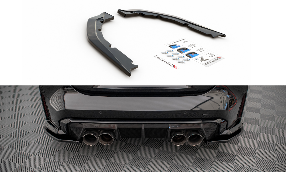 Image of Rear Side Splitters BMW M4 G82 - Gloss Black