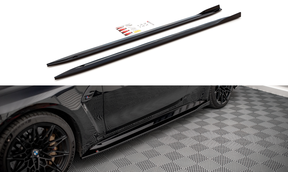 Image of Side Skirts Diffusers V.1 BMW M4 G82 - Gloss Black