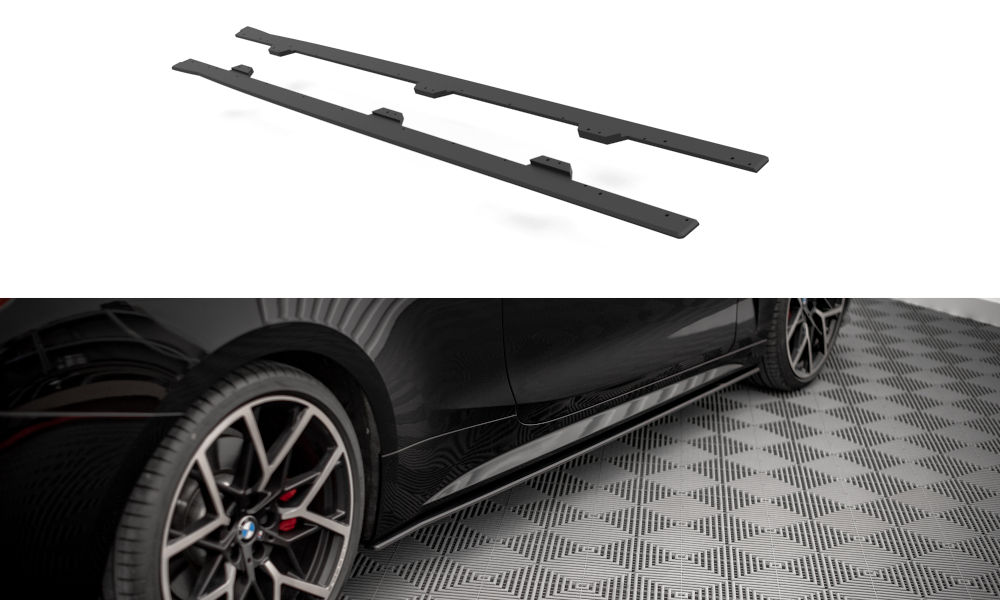 Image of Street Pro Side Skirts Diffusers BMW 4 M-Pack G22 Red Line